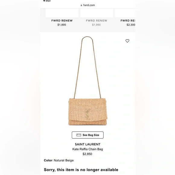 YSL Saint Laurent Raffia Bag - Picture 3 of 9